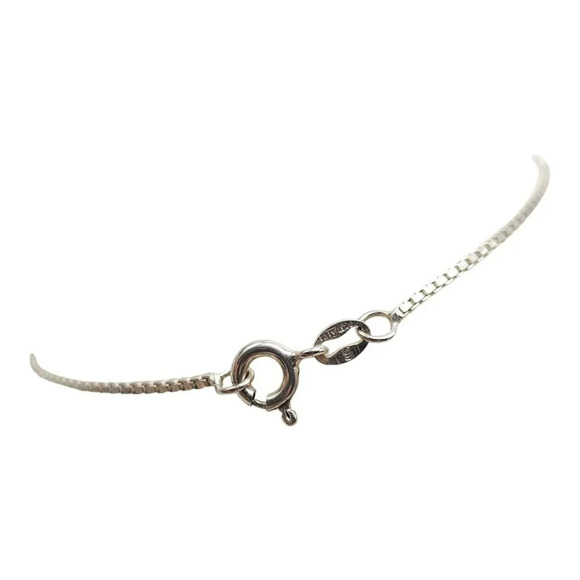 925 Sterling Silver Box Chain Bracelet Spring Ring Closure Vintage 7.25" - Picture 3 of 5